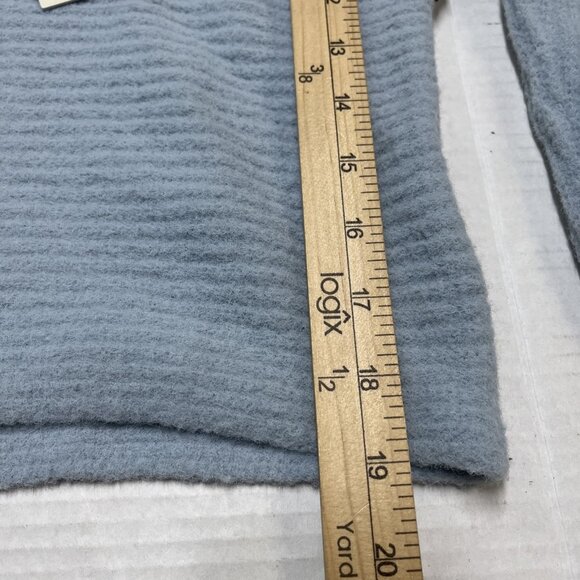 Rachel Zoe Sweater Womens M Blue Ribbed Knit Cropped Mock Neck Soft Athleisure - Picture 5 of 7